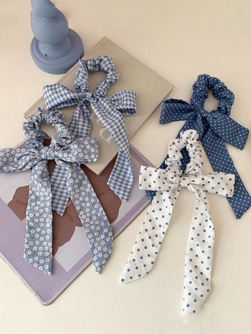4 pc bow hair ribbons