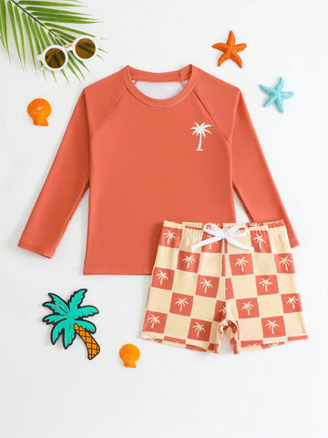 Boys swim set orange