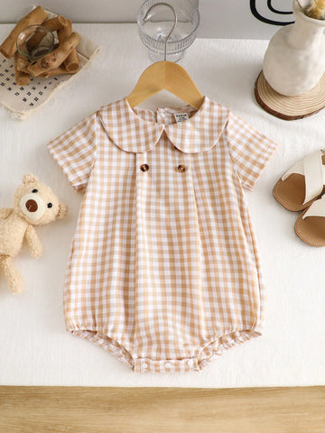 Baby boy gingham romper