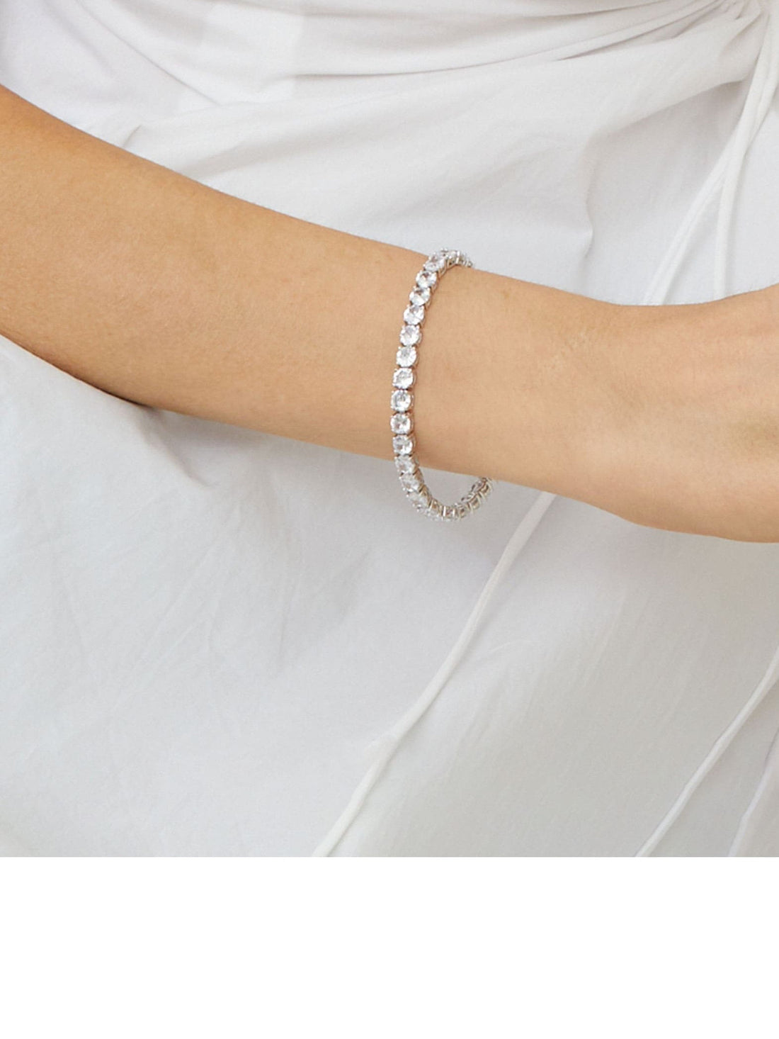 18K White gold plated CZ Tennis bracelet
