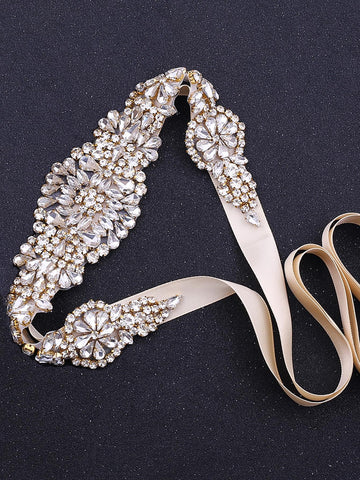 Champagne rhinestone belt