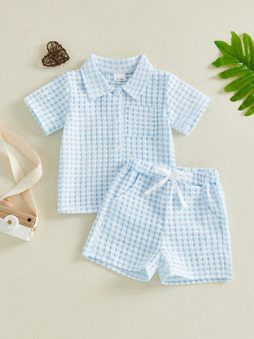 Toddler boy gingham set