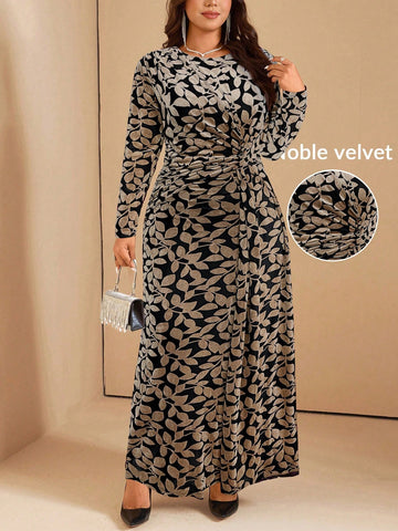 Plus size velvet maxi dress