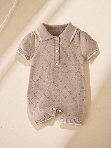 Baby boy knit romper