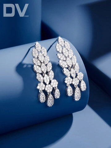 Luxury gold plated CZ earrings