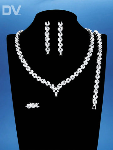 5 pc Cubic Zirconia Wedding Jewelry set