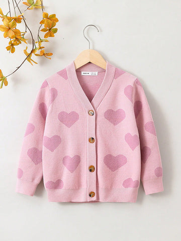 Girls heart knit cardigan