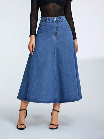 Denim a line skirt