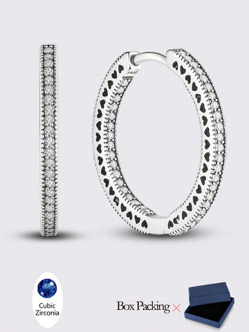 925 silver CZ Hoop earrings