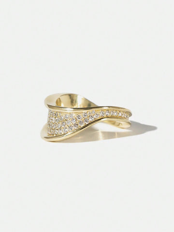 S925 CZ gold ring
