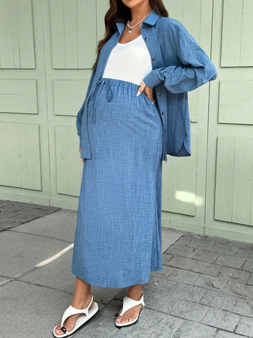 Maternity blue set