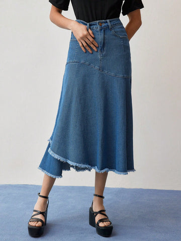 MOTF Asymmetrical denim skirt