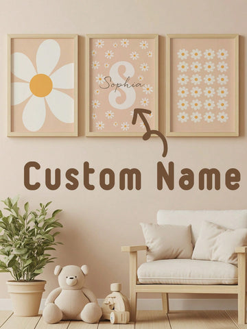 3 pcs neutral daisy name art