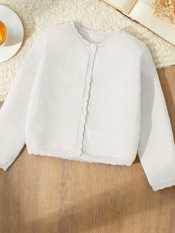 Young girls crew neck cardigan