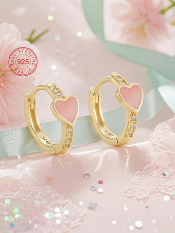 925 silver hypoallergenic heart earrings