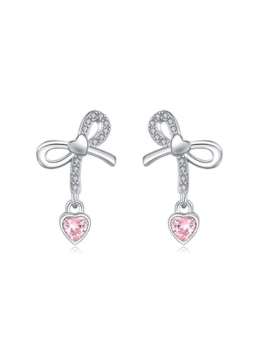 S925 CZ bow earrings