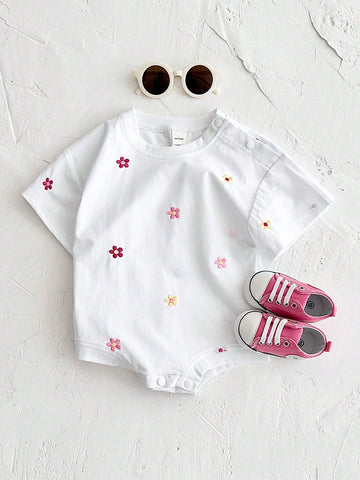 Baby girl flower oversized romper