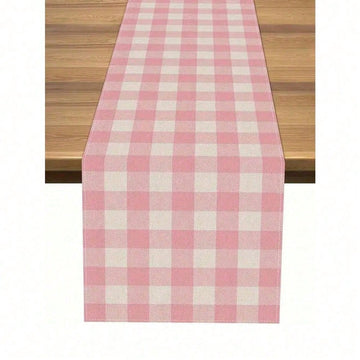 Pink plaid runner