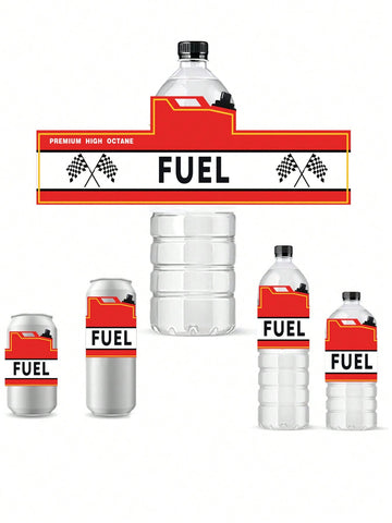 Race car theme water bottle covers