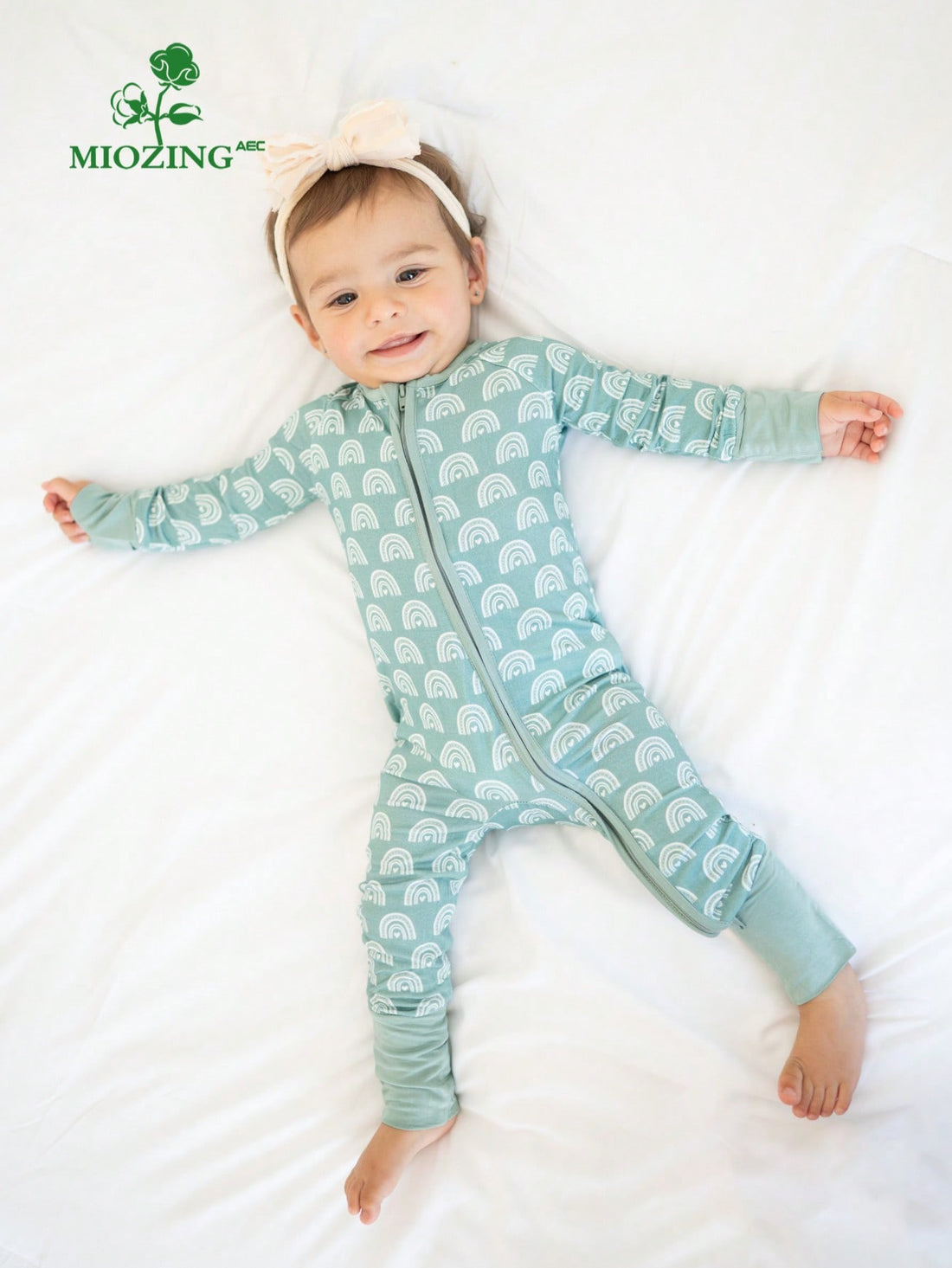 Bamboo fiber rainbow zip up pajamas