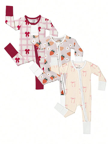 3 pc girls bamboo fiber pajamas