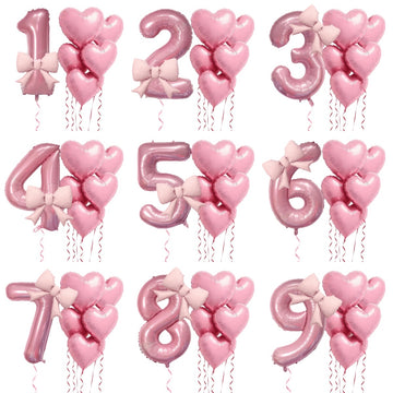 7 pc number balloons set