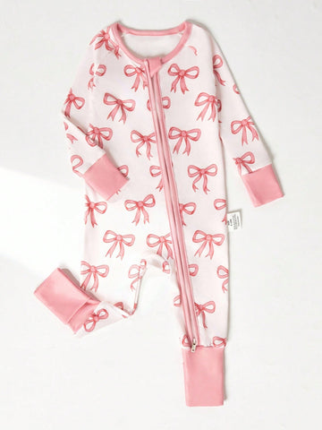 Bamboo zip up bow pjs