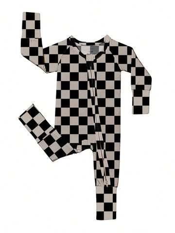 Baby bamboo fiber zip up pjs