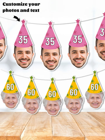 Custom photo birthday banner