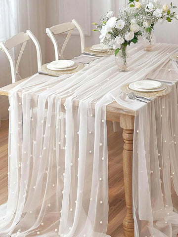 White pearl decorative tablecloth