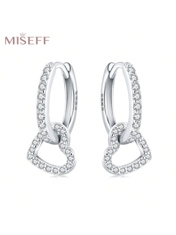 S925 sterling silver heart earrings