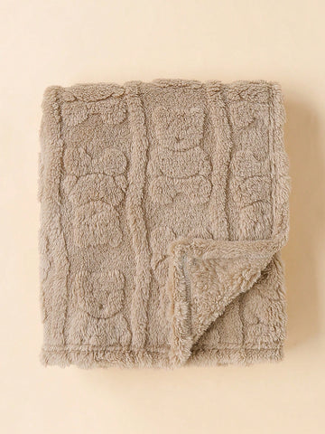 Plush bear baby blanket