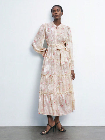 Zara inspired ditsy floral long sleeve dress