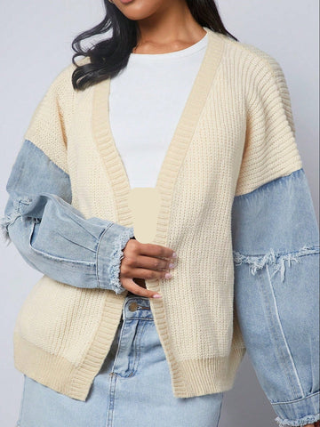 Mixed media cardigan