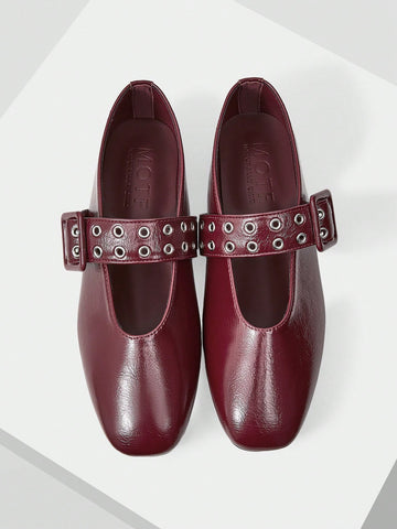 MOTF Maroon Mary Jane Flats