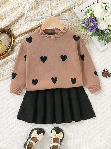 Sweater and Pleated Skirt set