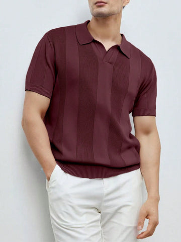 short sleeve knit top Maroon