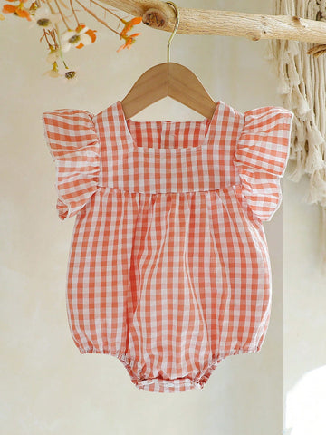 Baby Girls Plaid Romper