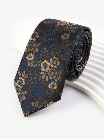Floral jacquard tie