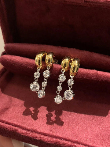 CZ drop earrings