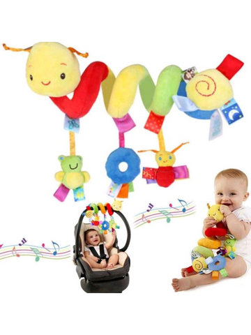 Spiral Stroller Toy, 0-6 Months, Plush Hanging Baby Rattle
