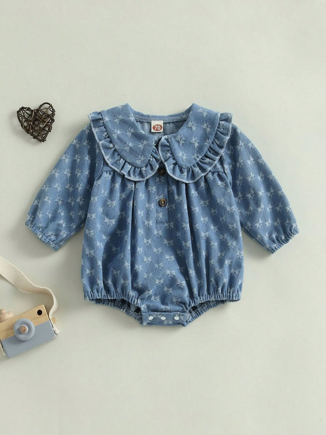 Baby girl denim romper