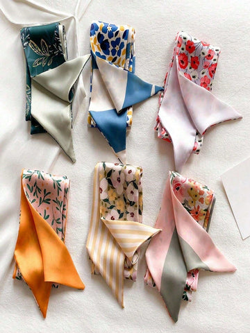 6 pc Silk Scarf Set