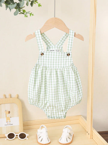 Plaid Suspender Bodysuit
