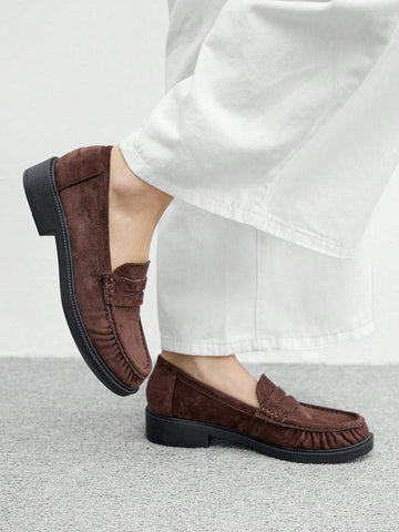 Brown Suede Loafers