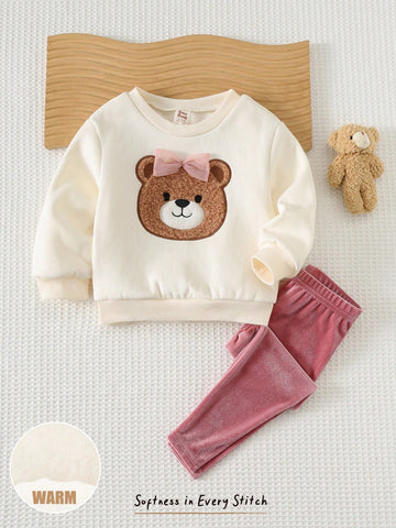 Bear baby girl set