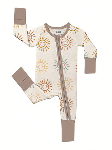Bamboo sun print pjs zip up