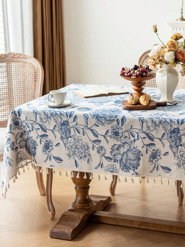 Blue Toile tablecloth