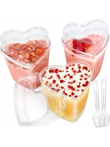 60 Pack Dessert Cups With Lids And Spoons
