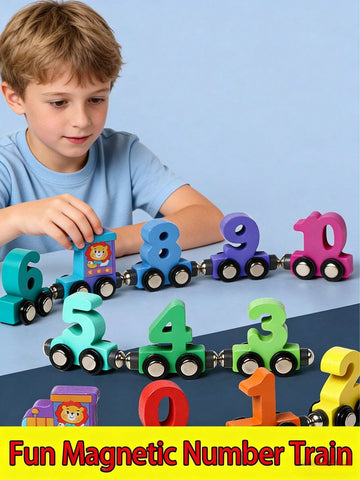 Magnetic Wooden Number Train Toy – For Children Aged 0-10